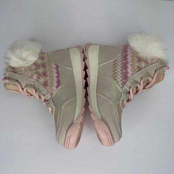 London Fog Kids Girls Pink and White Faux Fur Winter Snow Boots Girls Size 8 - Picture 6 of 9